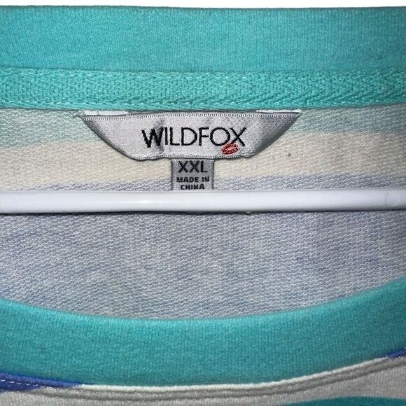 WILDFOX- Women's Striped Loungewear Athleisure Sweatshirt Top, Size XXL - Picture 3 of 10